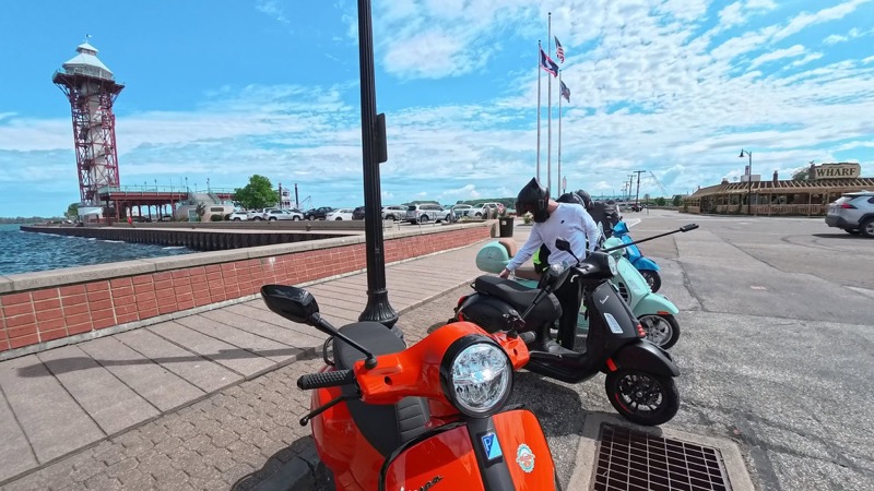 Vespa Club of Erie members riding